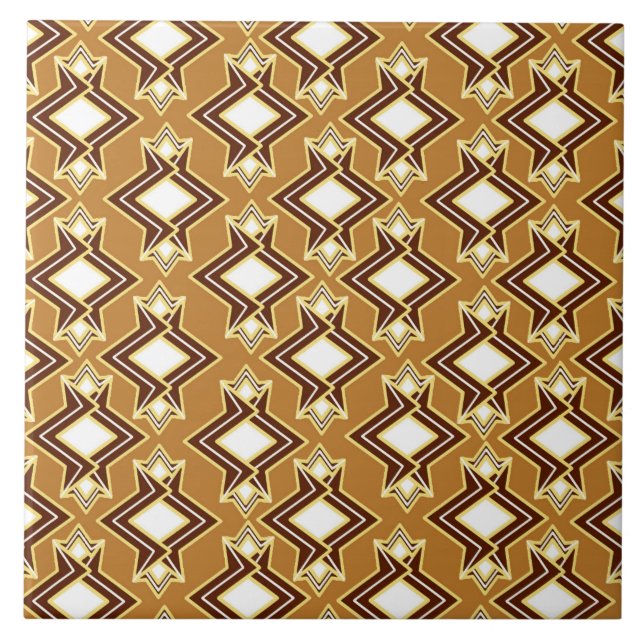 Azulejo Patrón de fondo de escritorio Art Deco, Tan y Brow (Frente)