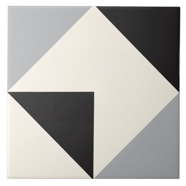 Azulejo Patrón de forma geométrica moderna gris (Frente)