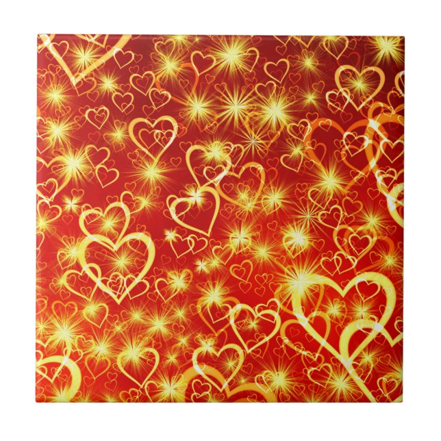 Azulejo Patrón de formas de corazón-25622 (Frente)