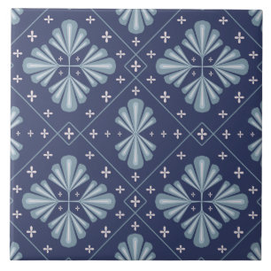 Azulejo Patrón de formas geométricas azules