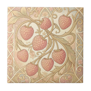 Azulejo Patrón de frambuesa Art Nouveau