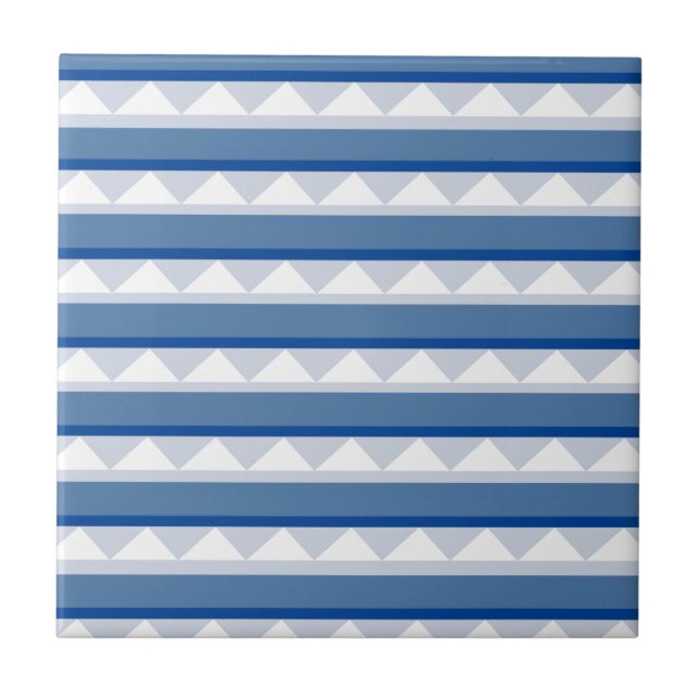 Azulejo Patrón de franja de triángulo azul  (Frente)