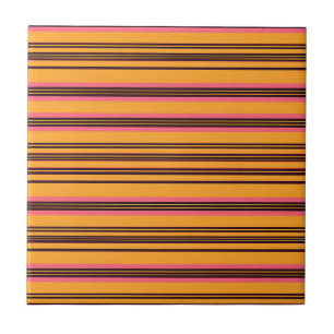 Azulejo Patrón de franja horizontal rosa naranja audaz