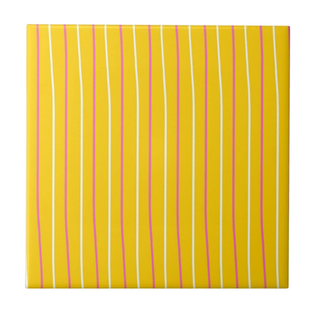Azulejo Patrón de franja vertical amarillo (Frente)