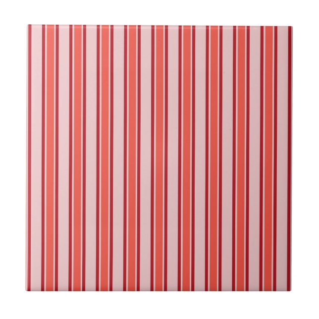 Azulejo Patrón de franja vertical rosa rojo (Frente)