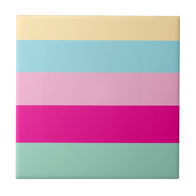 Azulejo Patrón de franjas coloridas (Frente)