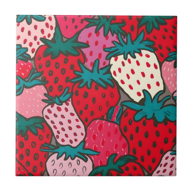 Azulejo Patrón de fresa (Frente)