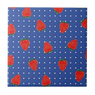 Azulejo patrón de fresa con puntos