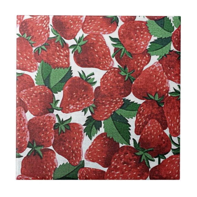 Azulejo Patrón de Fresas y Crema (Frente)