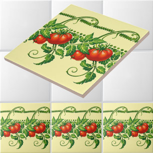 Azulejo Patrón de friso de tomates de jardín Art Nouveau R