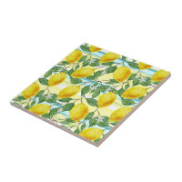 Patrón de fruta de limón de verano tropical de cad
