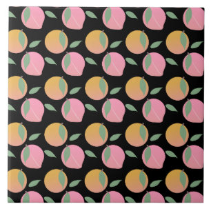 Azulejo Patrón de Fruta de Naranja Melocotón Rosa