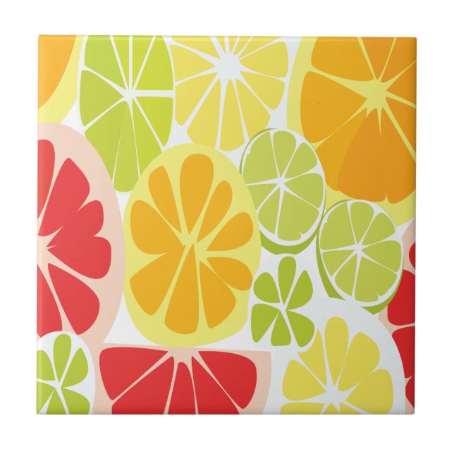 Azulejo Patrón de Frutas Cítricas (Frente)