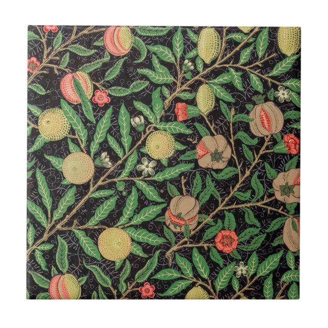 Azulejo Patrón de frutas por William Morris (Frente)