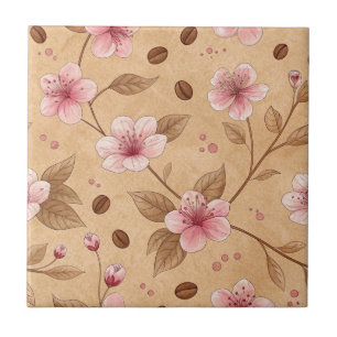 Azulejo Patrón de funda de café Flor de Cerezo (5)