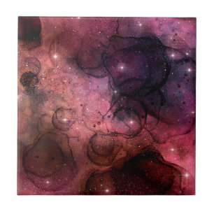 Azulejo Patrón de galaxia espacial de estrellas brillantes