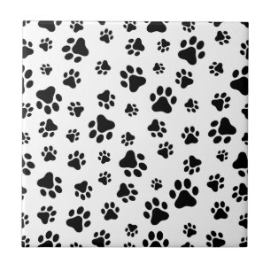 Azulejo Patrón de garras, garras de perro, negro y blanco