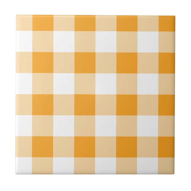 Azulejo Patrón de Gingham amarillo (Frente)