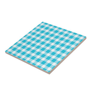 Azulejo Patrón de Gingham azul claro