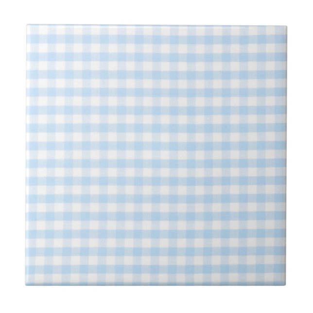 Azulejo Patrón de gingham azul claro (Frente)