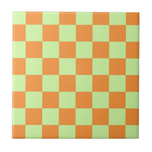 Azulejo Patrón de Gingham controlado por cítricos verdes n