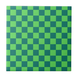 Azulejo Patrón de Gingham de Blue Green Checkered
