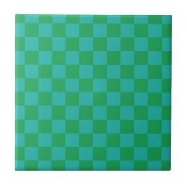 Azulejo Patrón de Gingham de Green Blue Checkered