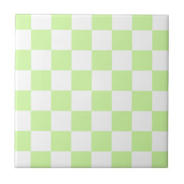 Azulejo Patrón de Gingham de Pastel Verde