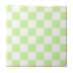 Azulejo Patrón de Gingham de Pastel Verde