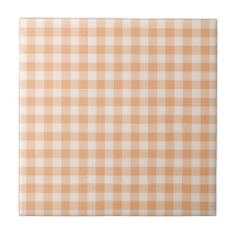 Patrón de Gingham de Peach White Checkered
