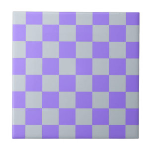 Azulejo Patrón de Gingham de Purple Checkered