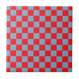 Azulejo Patrón de Gingham de Red Blue Checkered