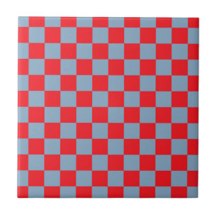 Azulejo Patrón de Gingham de Red Blue Checkered
