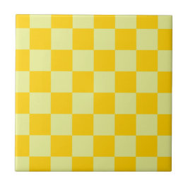 Azulejo Patrón de Gingham de Yellow Checkered