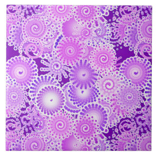 Azulejo Patrón de giro fractal, tonos púrpura