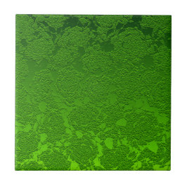 Azulejo Patrón de Giro Verde Decorativo Floral Moderno