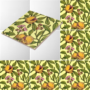 Azulejo Patrón de Granada de la Era Victoriana Antigua