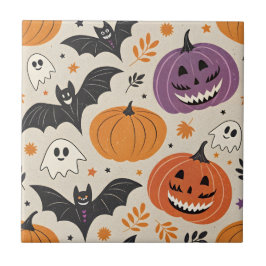 Azulejo Patrón de Halloween y otoño