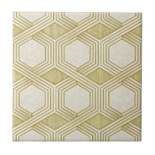 Azulejo Patrón de hexágono de oro lujoso - Textura de márm