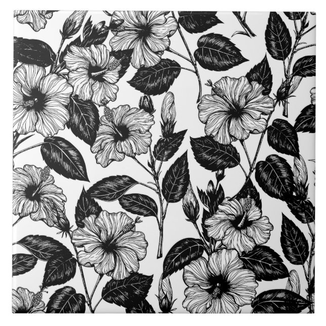 Azulejo Patrón de Hibiscus (Frente)