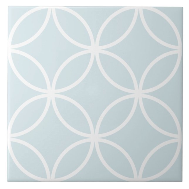 Azulejo Patrón de hoja de círculo de repetición azul y bla (Frente)