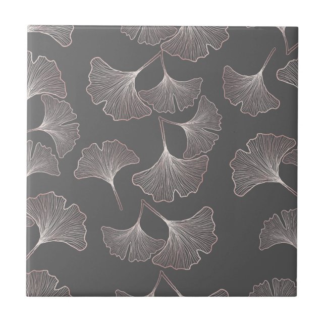 Azulejo Patrón de hoja de Ginkgo japonés (Frente)