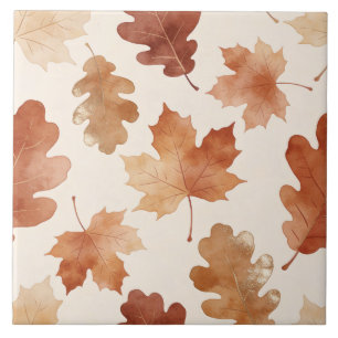 Azulejo Patrón de hoja de otoño acogedor