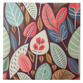 Azulejo Patrón de hojas abstractas