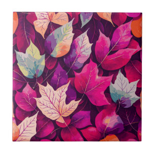 Azulejo Patrón de hojas de otoño coloridas 
