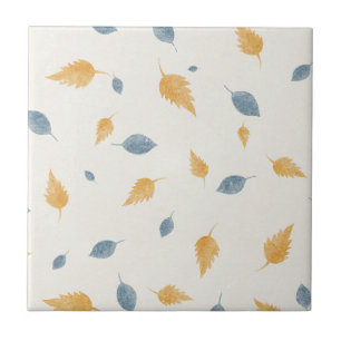 Azulejo Patrón de Hojas de Otoño en Beige Pastel Claro
