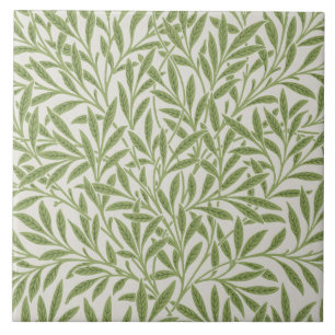 Azulejo Patrón de hojas de sauce verde vintage