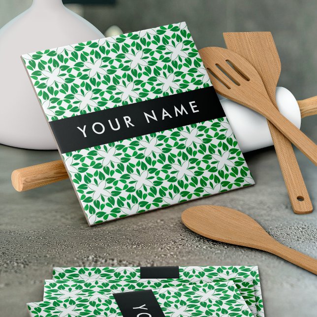 Azulejo Patrón de hojas, hojas verdes, nombre (Subido por el creador)