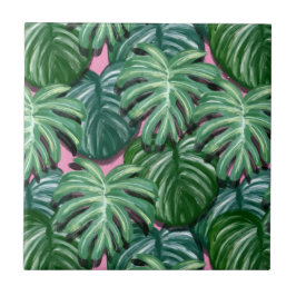 Azulejo Patrón de hojas tropicales - Foliage verde