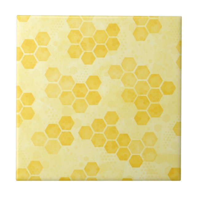 Azulejo Patrón de Honeycomb amarillo Pastel (Frente)